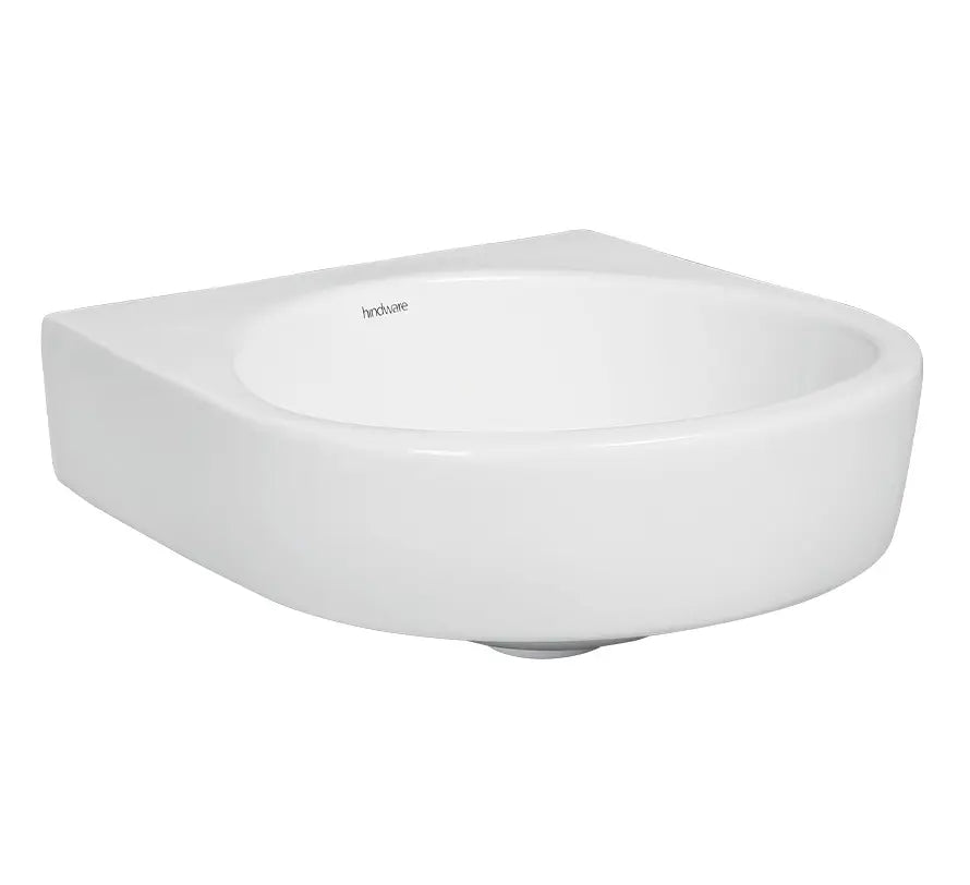 WASH BASIN MALIBU W/MOUNTED - HINDWARE - ( STAR WHITE - ART - 360x380 mm - 14inchX15inch )