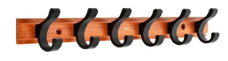 WOODEN 4 HOOKS - BETTER LIVING - ( BLACK - EURO PLATINA ACCESSORIES - 0x0 mm - 0inchX0inch )