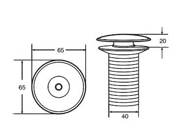 CERAMIC POP -UP WASTE COUPLING - AQUANT - ( GLOSSY WHITE - - 0x0 mm - 0inchx0inch )