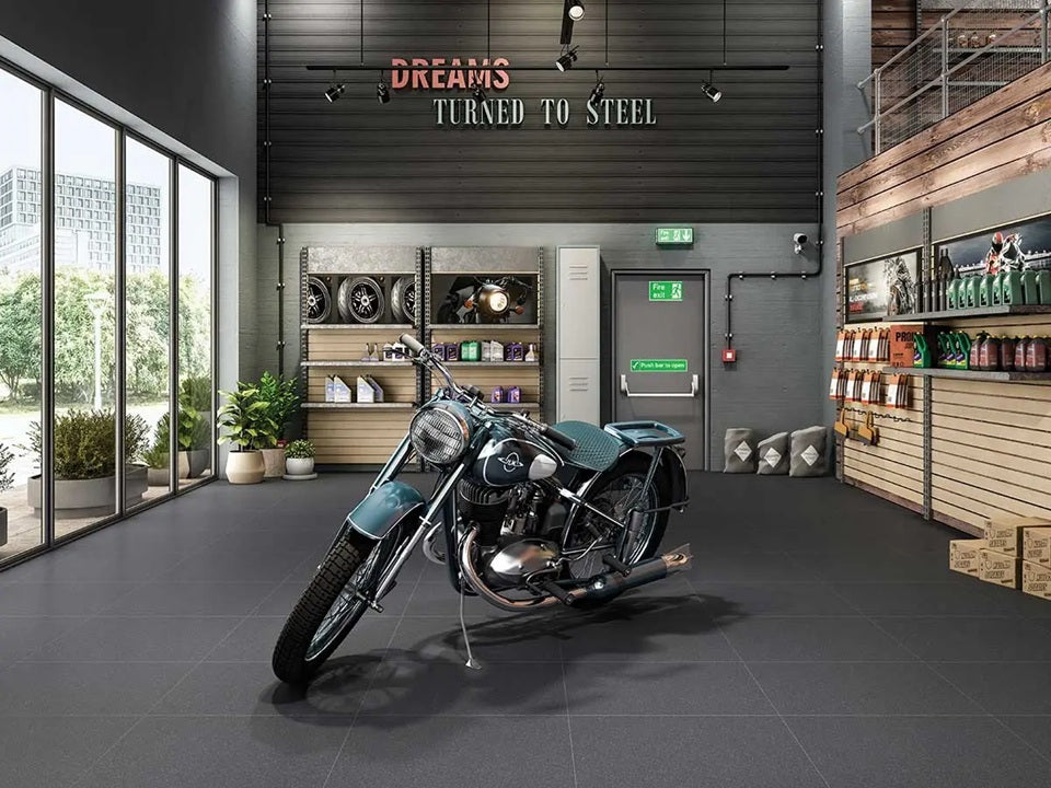 BLACK BEACH MATT - SIMPOLO-TILES - ( - COURTYARD MATT - 1198x598 mm - 48inchX24inch )