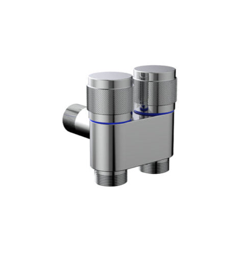 ANGLE COCK 2WAY - VIKING -  ( CHROME - BRASS - 15x15 mm - 0.6inchX0.6inch )