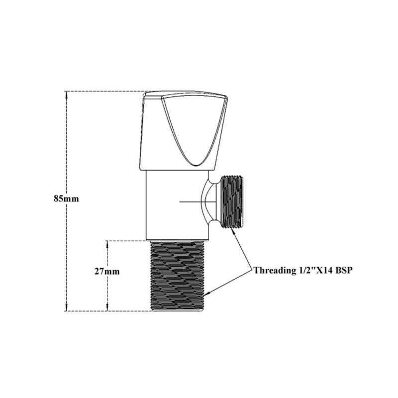 ANGLE VALVE TURBO W/O FLANGE - VIKING - ( CHR - - 0x0 mm - 0inchX0inch )