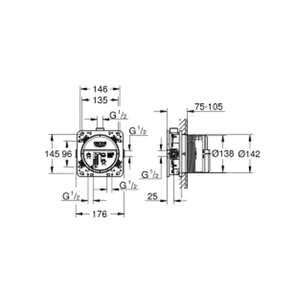 RAPIDO SMARTBOX - GROHE - ( CHROME - G3 - RAPIDO - 0x15 mm - 0inchX0.6inch )