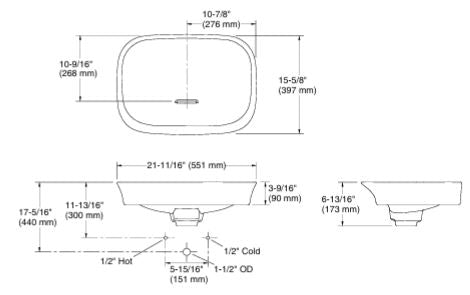 KOHLER VIVE GEO VESSEL W/O DECK - KOHLER PREMIUM - ( BLACK - PREMIUM - 550x400 mm - 16inchX0inch )