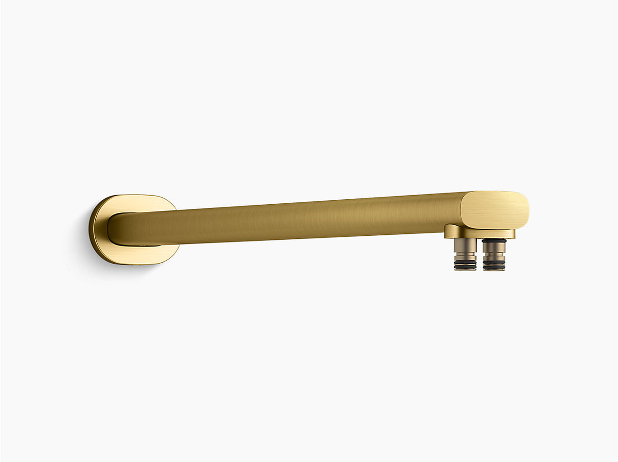 STATEMENT TM WALL-MOUNT TWO-FUNCTION RAINHEAD ARM AND FLANGE - KOHLER LUXURY - ( VIBRANT BRUSHED MODERNE BRASS - LUXURY - 483x51 mm - 19.32inchX2.04inch )