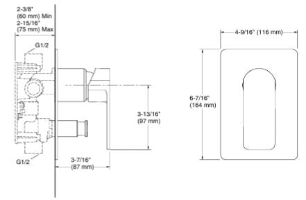 PARALLEL RBS TRIM (40MM)- KOHLER PREMIUM - ( FRENCH GOLD - PREMIUM - 0x15 mm - 0inchX0.5inch )