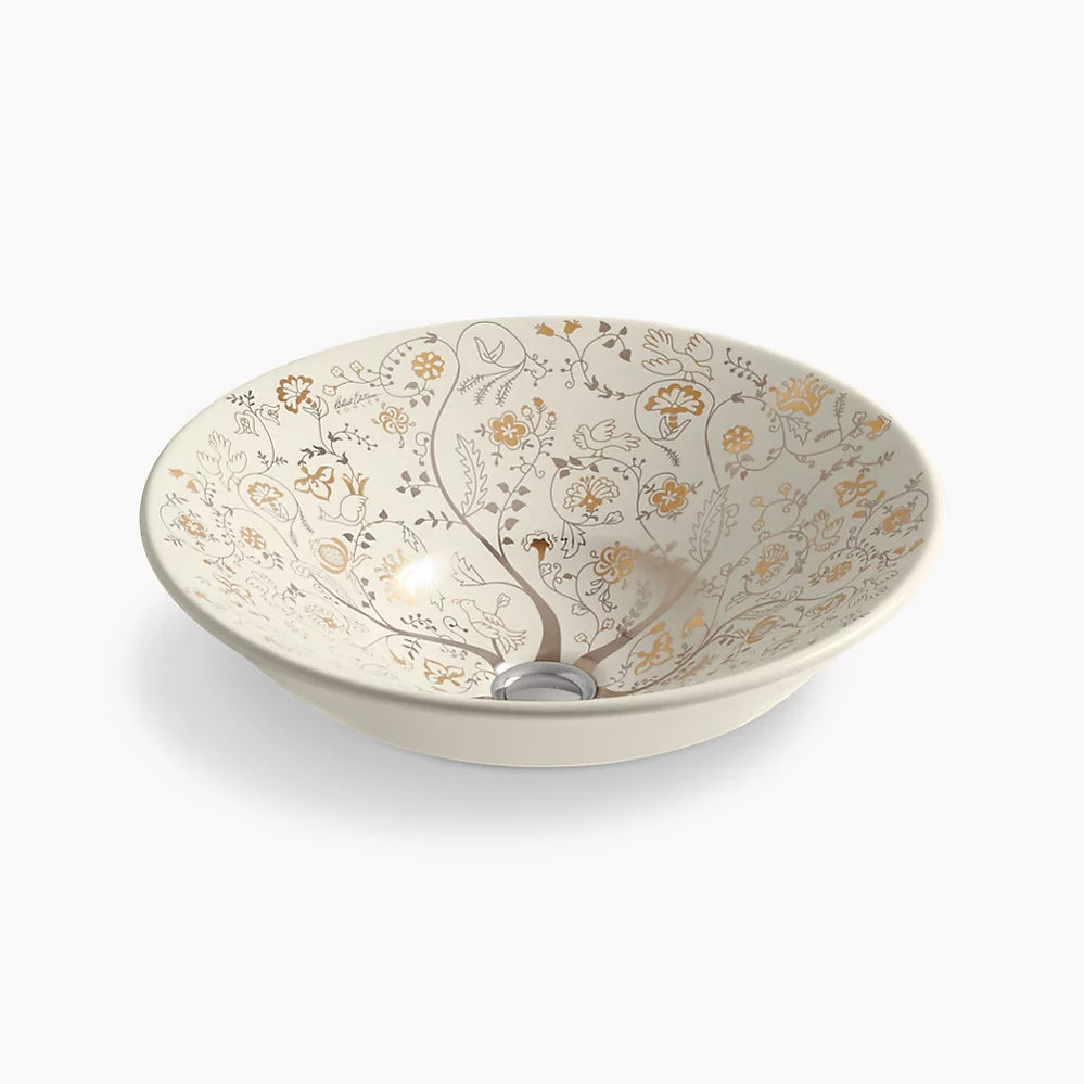 MILLE FLEURSTM CONICAL BELL VESSEL ROUND TABLE MOUNT WASH BASIN- KOHLER LUXURY - ( MILLE FLEURS - LUXURY - 0x406 mm - 0inchX16.25inch )