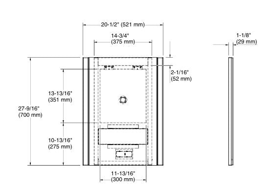 MODERNLIFE TM LED RECTANGULAR LIGHTED MIRROR ELEGANT FOCAL POINT WITH DEFOGGING - KOHLER LUXURY - ( - LUXURY - 700x520 mm - 28inchX20.8inch )