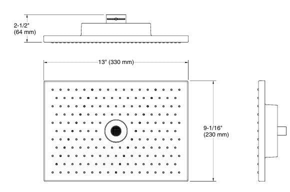 MODERN LF-DUALFLOW RAINHEAD SHWR W/O ARM - KOHLER LUXURY - ( VIBRANT BRUSHED BRONZE - LUXURY - 330x230 mm - 13.2inchX9.2inch )