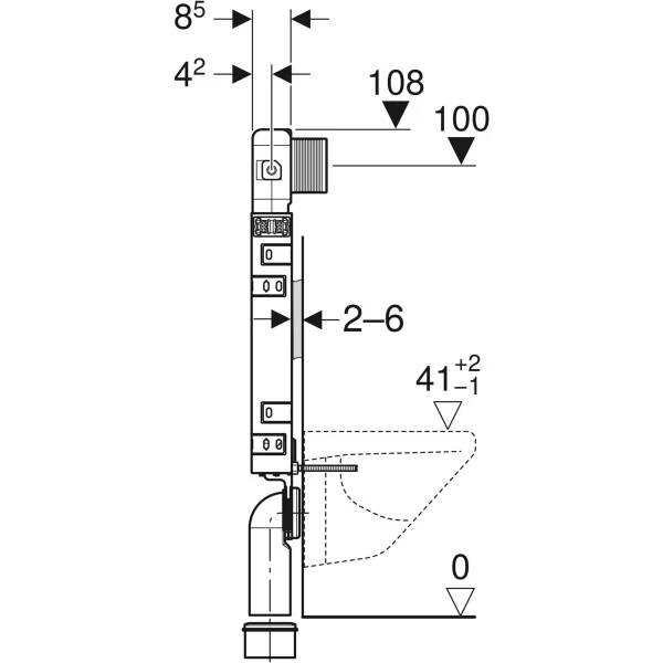 KOMBIFIX CONC.CISTERN 8.5CM THIC H/FRAME - GEBERIT -  (  - ALPHALINE - 0x0 mm - 0inchx0inch )