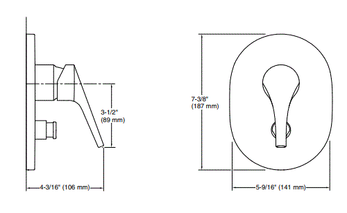 VIVE AT 235 RBS TRIM - KOHLER PREMIUM - ( POLISHED CHROME - PREMIUM - 0x15 mm - 0inchX0.5inch )
