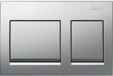 ACTUATOR PLATE ALPHA 25 SQUARE - GEBERIT -  ( BRIGHT CHROME - ALPHA - 525x350 mm - 21inchX14inch )