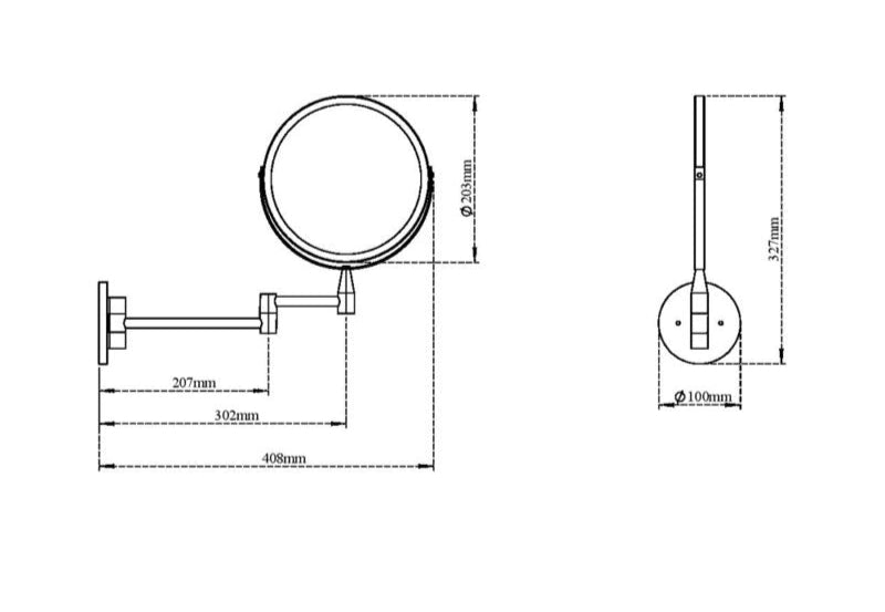 MAGNIFYING MIRROR W/M SCREW FIXING - VIKING -  ( CHR -  - 0x200 mm - 0inchX8inch )