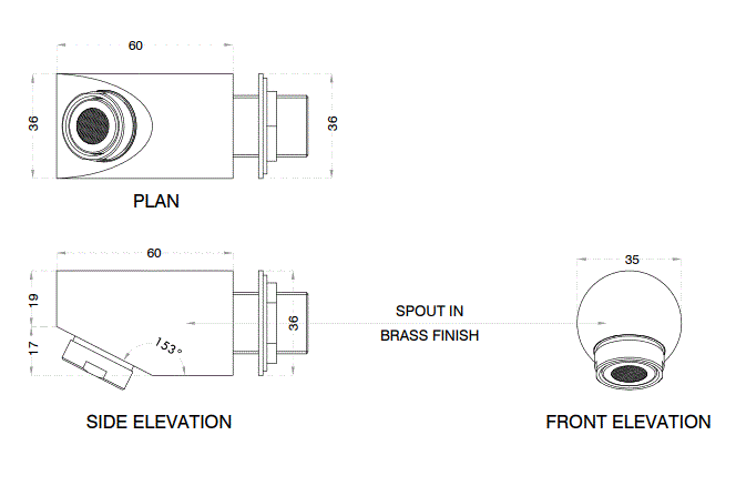 PLAIN SPOUT - AQUANT - ( CHROME - - 0x0 mm - 0inchx0inch )
