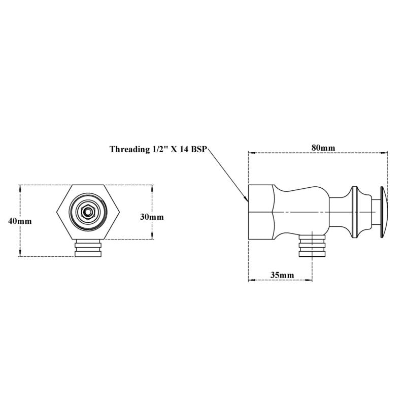 PUSH COCK W/O FLANGE - VIKING -  ( CHR -  - 0x15 mm - 0inchX0.6inch )