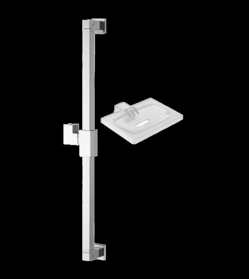 ABS SLIED SHOWER RAIL W/SOAP DISH - AQUANT - ( CHROME - - 600x0 mm - 24inchX0inch )