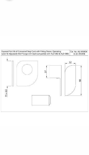 EXPOSED PART KIT OF CONCEALED STOP COCK - JAQUAR FAUCETS - ( GOLD DUST - ALIVE - 0x15 mm - 0inchX0.5inch )