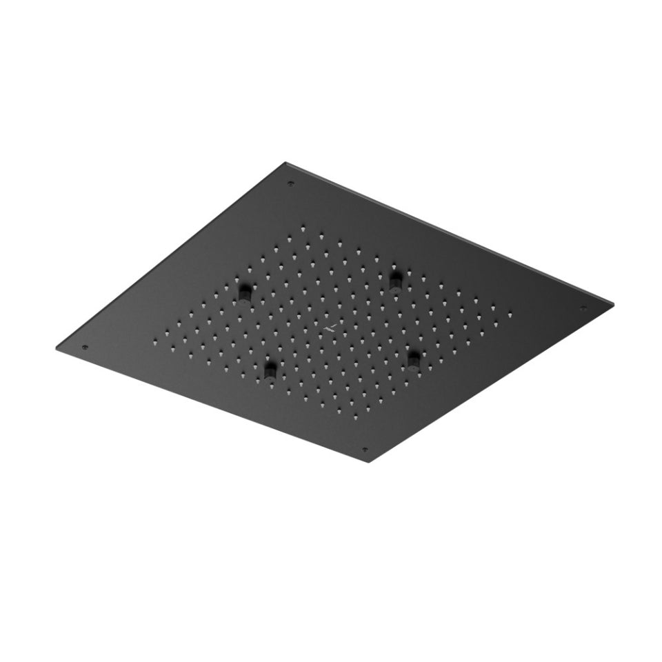 DUOFLO SHOWER SQUARE SHAPE TWO FUNCTIONS, RAIN AND 4 MIST AND FALSE CEILING INSTALLATION KIT W/O LED- JAQUAR FAUCETS - (BLACK MATT - DUOFLO SHOWER - 450x450 mm - 18inchX18inch)