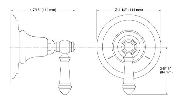 ARTIFACTS MASTER SHOWER TRANSFER VALVE TRIM WITH LEVER HANDLE - KOHLER LUXURY - ( CHROME - LUXURY - 0x0 mm - 0inchX0inch )