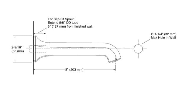 OCCASION WM BATH SPOUT W/O DIVERTER-8INCH - KOHLER LUXURY - ( BRUSHED MODERNE BRASS - LUXURY - 0x15 mm - 0inchX0.5inch )