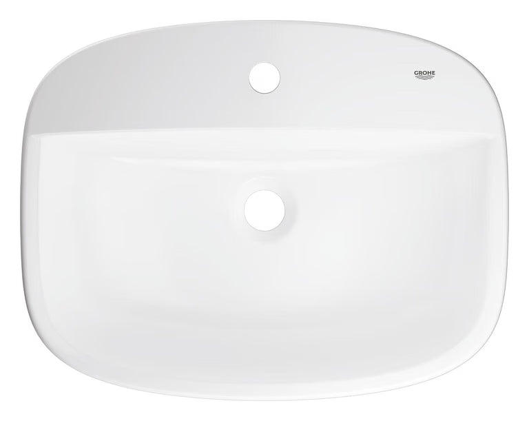 BAU CERAMIC TABLE-MOUNTED WASH BASIN W/TAPHOLE , WITHOUT OVERFLOW - GROHE-G2 - ( ALPINE WHITE - G2 - BAU CERAMIC - 547x427 mm - 21.8inchX17.08inch )