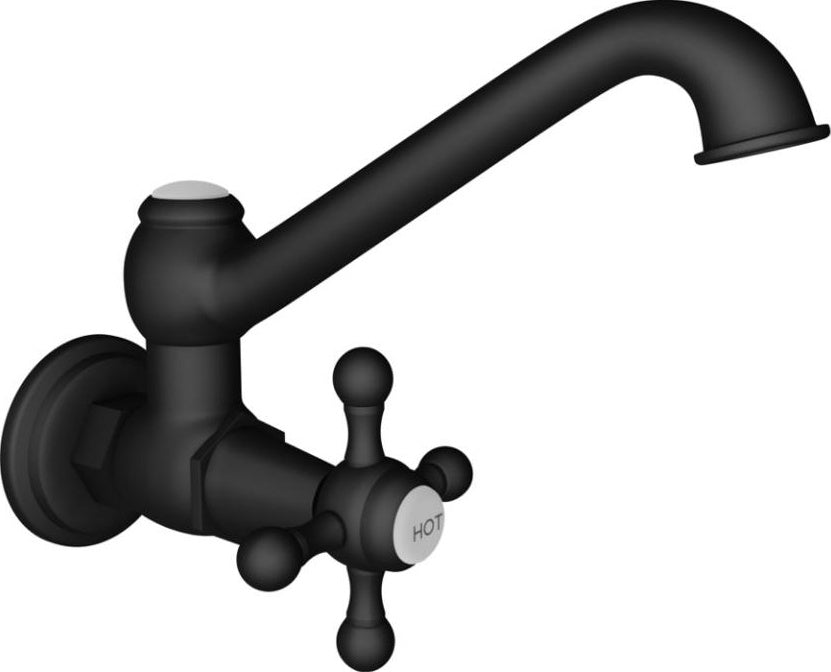 SINK COCK REG.SWING.SPT.W/FLNG - JAQUAR FAUCETS - ( BLACK MATT - QUEENS - 0x15 mm - 0inchX0.5inch )