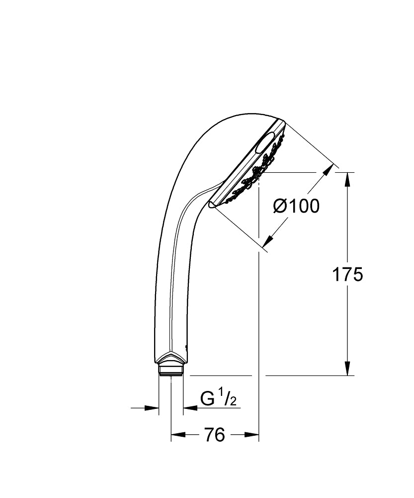 RELEXA 100 HAND SHOWER, 5 SPRAYS - GROHE - ( CHROME - G4 - RELEXA - 0x15 mm - 0inchX0.6inch )
