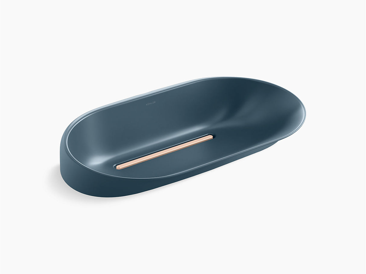 SVEDA LITE OVAL TABLE TOP WASH BASIN - KOHLER LUXURY - ( PEACOCK GREEN - LUXURY - 663x425 mm - 26.52inchX17inch )