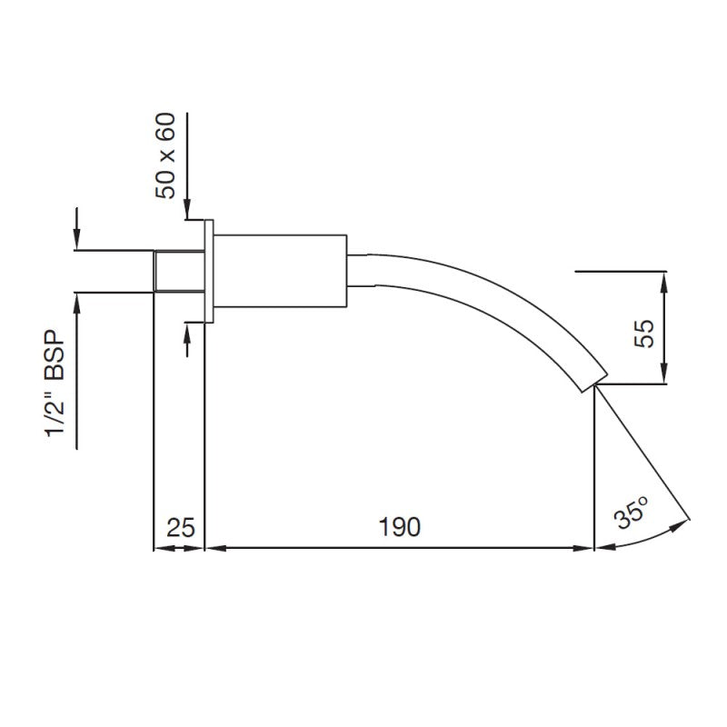 PLAIN SPOUT - ARTIZE FAUCET - ( CHROME - SPOUT - 0x15 mm - 0inchX0.6inch )