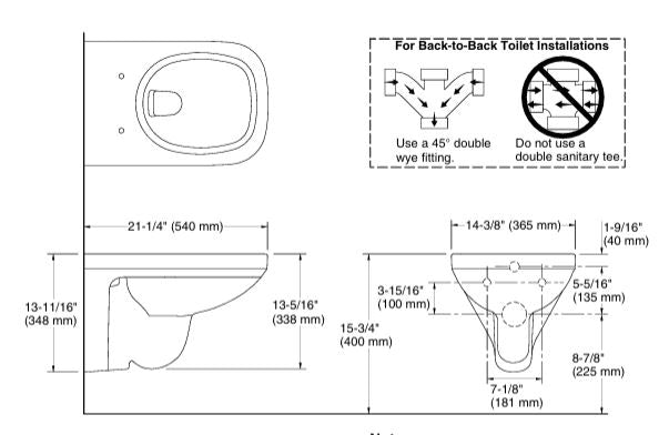 EWC W/H W/OS/CVR FOR 29174IN-S-0/28778IN-0 ( BOLT DISTANCE 7INCH) - KOHLER PREMIUM - ( - PREMIUM - 0x0 mm - 0inchX0inch )