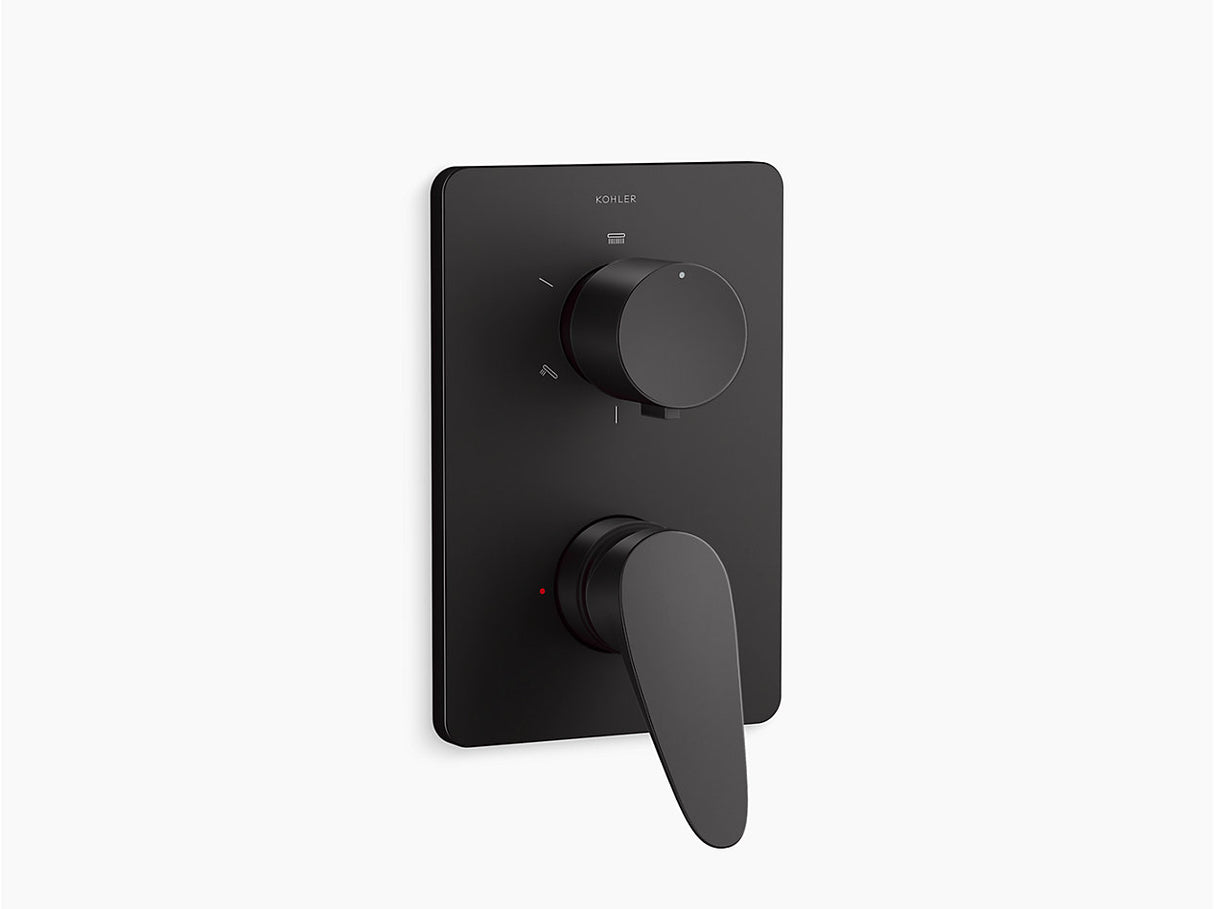 FLUENCE AQUA TURBO 360 RECESSED NON-THERMOSTATIC BATH AND SHOWER VALVE TRIM - KOHLER PREMIUM - ( MATTE BLACK - PREMIUM - 0x15 mm - 0inchX0.5inch )