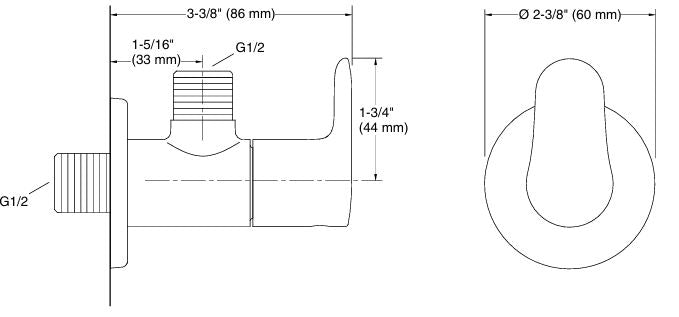 JULY-ANGLE VALVE W/FLANGE - KOHLER POPULAR - ( BRUSHED BRONZE - POPULAR - 0x0 mm - 0inchx0inch )