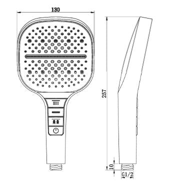 ABS HAND SHOWER 3 FUNCTION WITH 1.5 MTR FLEXIBLE HOSE - AQUANT - ( CHROME - SHOWER - 0x0 mm - 0inchX0inch )