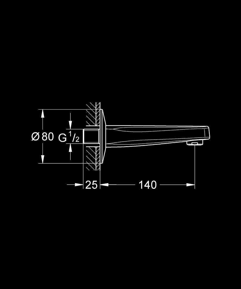 BATH SPOUT - GROHE-G2 - ( CHROME - G2 - BAUCONTEMPORARY - 0x15 mm - 0inchX0.5inch )