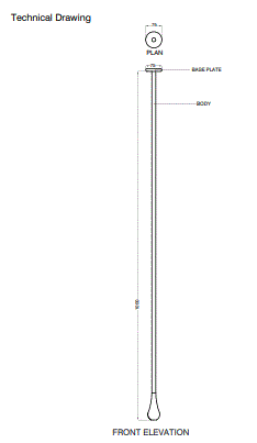 CEILING MOUNTED BASIN SPOUT - AQUANT -  ( CHROME -  - 1000x52 mm - 40inchX2inch )