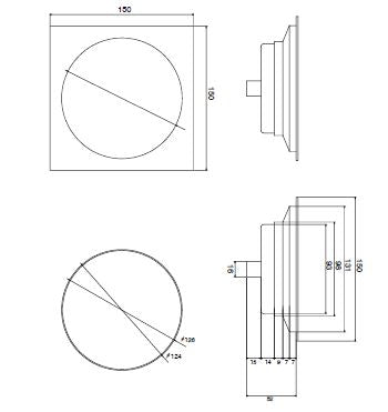 304 SS DRAIN POP-UP FLOOR TRAP - AQUANT -  ( CHROME -  - 150x150 mm - 6inchX6inch )