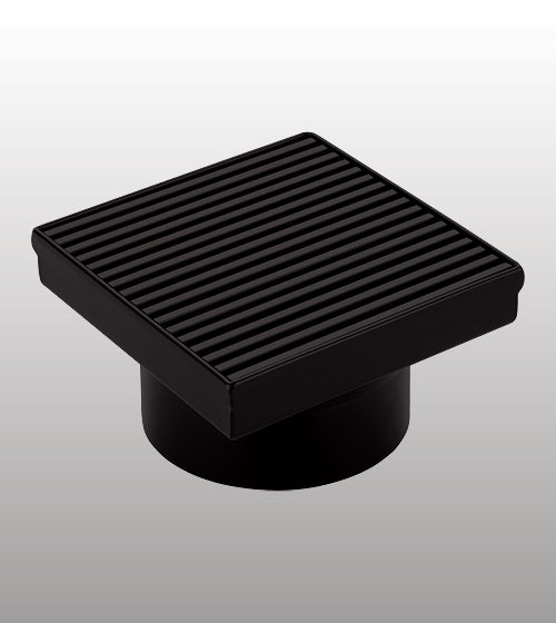 SHOWER DRAINER 304 SS - AQUANT - ( MATT BLACK - - 130x130 mm - 5.2inchX5.2inch )