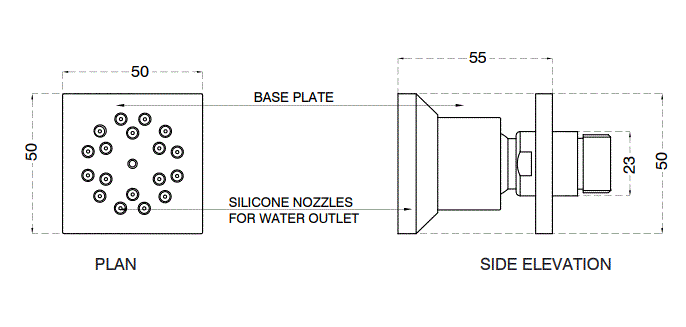 TWO FUNCTIONS BODY JET FLOW MASSAGE&MIST - AQUANT - ( BRUSHED ROSE GOLD - - 0x0 mm - 0inchx0inch )