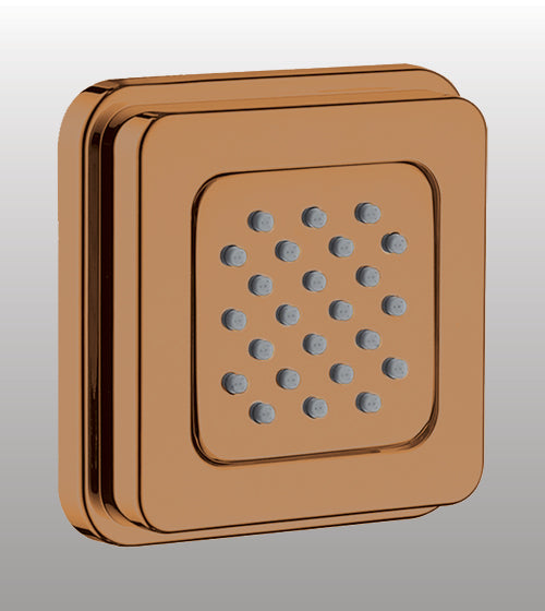 POWDER FLOW BODY SHOWER W/EXP INSTAL - AQUANT - ( BRUSHED ROSE GOLD - BODY JET - 100x100 mm - 4inchX4inch )
