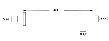 BRASS SHOWER ARM - AQUANT -  ( ROSE GOLD -  - 0x400 mm - 0inchX16inch )