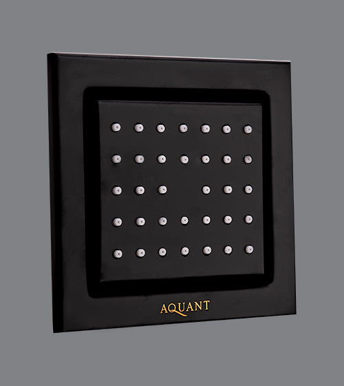 BRASS BODY SHOWER BUILT IN CONC.SYSTEM - AQUANT - ( MATT BLACK - - 140x140 mm - 6inchX6inch )