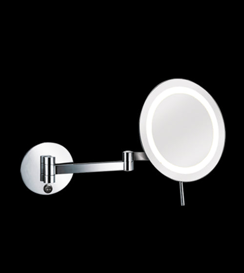 MAGNIFYING W/M MIRROR W/ LED LIGHT - AQUANT - ( CHROME - - 0x200 mm - 0inchX8inch )