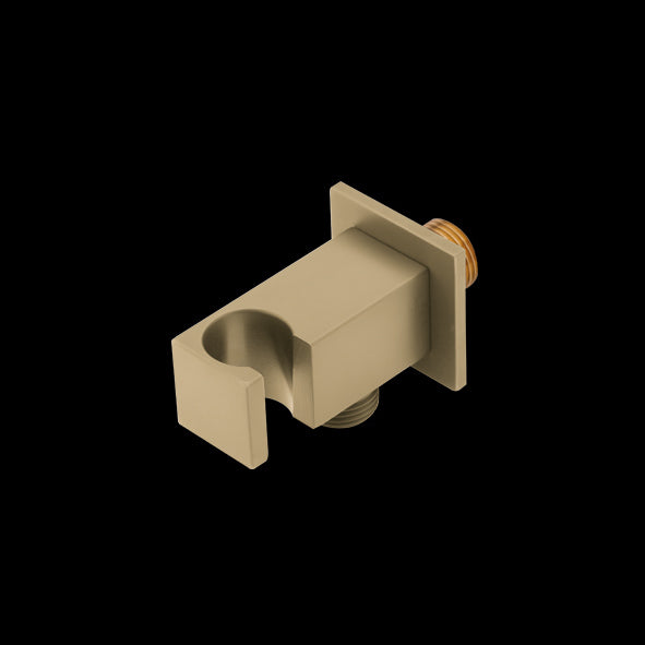 WALL OUTLET W/HAND SHOWER STAND BRASS - AQUANT -  ( BRUSHED GOLD -  - 0x15 mm - 0inchX0.5inch )