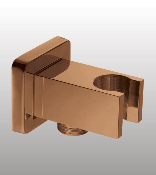 BRASS SQUARE BODY WALL OUTLET W/INBUILD HOOK - AQUANT -  ( BRUSHED ROSE GOLD -  - 0x0 mm - 0inchx0inch )