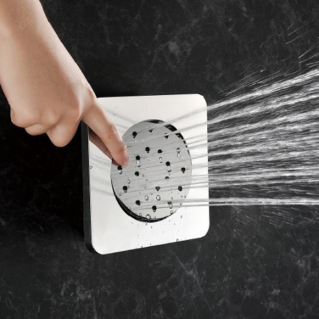 (PRUN) ABS BODY SHOWER BUILT IN CONC.SYSTEM - AQUANT -  ( CHROME -  - 0x100 mm - 0inchX4inch )