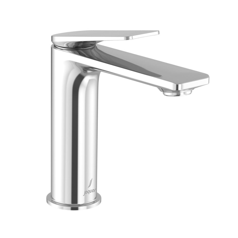 SINGLE LEVER EXTENDED BASIN MIXER, WITHOUT POPUP WASTE SYSTEM, WITH 450MM LONG BRAIDED HOSES AND BASE FLANGE - JAQUAR FAUCETS - ( CHROME - LAGUNA - 0x15 mm - 0inchX0.5inch )