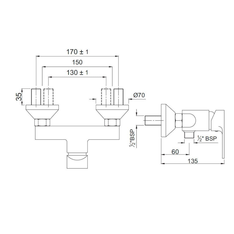 SINGLE LEVER WALL MOUNTED SHOWER MIXER - JAQUAR FAUCETS - ( CHROME - VIGNETTE PRIME - 0x15 mm - 0inchX0.5inch )