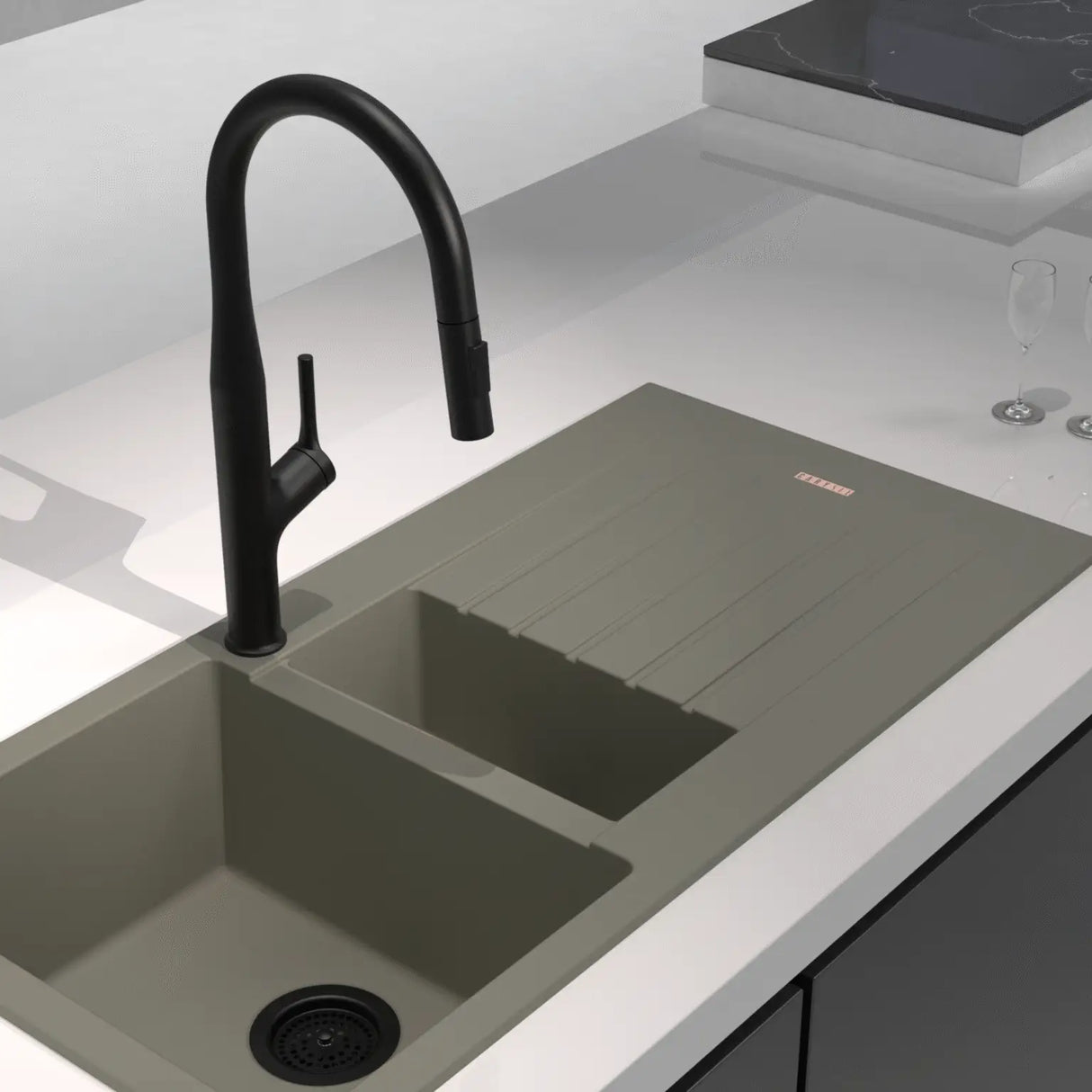 KITCHEN FAUCET - CARYSIL - ( MATT BLACK - ACCESSORIES - 0x15 mm - 0inchX0.5inch )