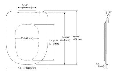 SLIM QUIET CLSE S/COVER FOR 27791IN-HL1 - KOHLER LUXURY - ( HONED LUSH - LUXURY - 0x0 mm - 0inchX0inch )
