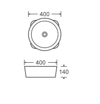 COUNTER TOP WASH BASIN - BETTER LIVING -  (  - FINESSE - 400x400 mm - 16inchX16inch )